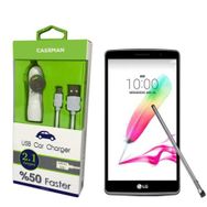 Case Man LG G4 Stylus Data Kablosu+Araç Şarj Cihazı Adaptör