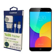 Case Man Meizu MX4 Data Kablosu+Şarj Cihazı Seyahat Tipi Adaptör