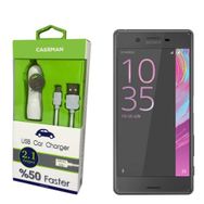 Case Man Sony Xperia X Data Kablosu+Araç Şarj Cihazı Adaptör