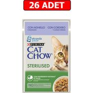 Cat Chow 26x85 gr Sterilised Kuzu Etli ve Yeşil Fasulyeli Kısırlaştırılmış Kedi Yaş Maması