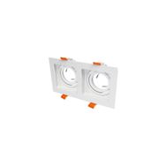 Cata CT-5237 Beyaz Kasa Pars İkili Gu 10 Duy Metal Spot Çerçevesi