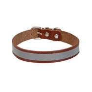 Cattie 1.5 x 28-32 cm Kahverengi Reflektörlü Deri Kedi Boyun Tasması
