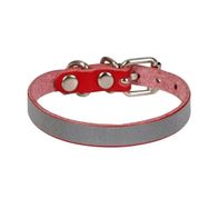 Cattie 1 x 18-22 cm Kırmızı Reflektörlü Deri Kedi Boyun Tasması