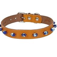 Cattie Boncuklu Deri Küçük Irk Camel Xlarge 1.5x26-30 cm Köpek ve Kedi Boyun Tasması