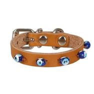 Cattie Boncuklu Deri Küçük Irk Camel Xsmall 1x12-16 cm Köpek ve Kedi Boyun Tasması