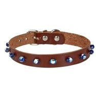 Cattie Boncuklu Deri Küçük Irk Kahverengi Xlarge 1.5x26-30 cm Köpek ve Kedi Boyun Tasması