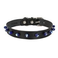 Cattie Boncuklu Deri Küçük Irk Siyah Xlarge 1.5x26-30 cm Köpek ve Kedi Boyun Tasması