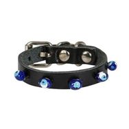Cattie Boncuklu Deri Küçük Irk Siyah Xsmall 1x12-16 cm Köpek ve Kedi Boyun Tasması
