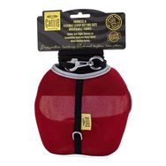 Cattie Kırmızı 1x25-35 cm Havalı Dokuma Kedi Göğüs & Gezdirme Takımı