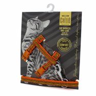 Cattie Turuncu 1x25-40 cm Desenli Kedi Göğüs Gezdirme Tasması