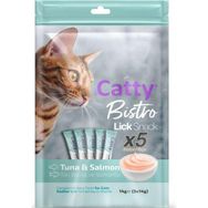 Catty Bistro 5x14 gr Ton Balıklı ve Somonlu Yetişkin Kedi Krema Ödülü