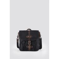 Ççs 31487 Siyah Mumlanmış Kanvas Retro Omuz Çantası