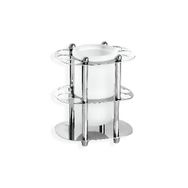 Çelik Banyo Metal Desen Set Üstü Camlı Diş Fırçalık