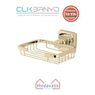 Çelik Banyo Paslanmaz Pirinç Kumru Montajlı Tel Sabunluk Altın Sarı Gold