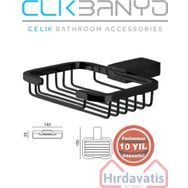 ÇELİK BANYO Paslanmaz Pirinç Titanik Montajlı Katı Sabunluk Mat Siyah