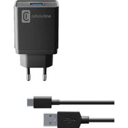 Cellular Line 10W Şarj Kiti Adaptör + Type-C Siyah Kablo