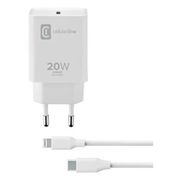 Cellular Line 20 W Kablo ve Şarj Adaptörlü Beyaz Şarj Kiti