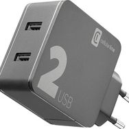 Cellular Line Multipower 2 24W Çıkışlı Hızlı Siyah Seyahat Şarj Adaptörü
