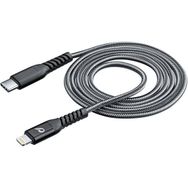 Cellularline Tetra Force Siyah 120 cm Usb-C Lightning Data ve Şarj Kablosu