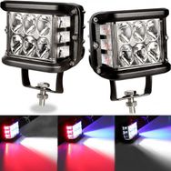 CemOto Lass319 - 1 Beyaz Kırmızı Mavi 12 Led 36 w Çift Offroad Sis Lambası