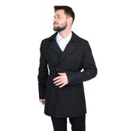 Cengiz İnler Kruvaze Mono Yaka Düz Siyah Erkek Trençkot