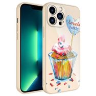 Ceponya Apple iPhone 13 Pro Max Kamera Korumalı Desenli Sert Silikon Epoksi Kapak Kılıf