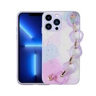 Ceponya Apple iPhone 13 Pro Max Simli Desenli El Askılı Tutacaklı Elsa Silikon Kapak Kılıf