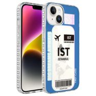 Ceponya Apple İphone 14 Max Airbag Kenarlı Renkli Desenli Elegans Silikon Kılıf
