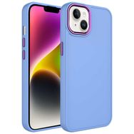 Ceponya Apple iPhone 14 Metal Çerçeve ve Buton Tasarımlı Silikon Zore Luna Kapak Kılıf