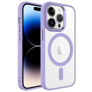 Ceponya Apple İphone 14 Pro Renkli Kenar Şeffaf Kamera Çevresi Metal Magsafe Tpu Silikon Kılıf