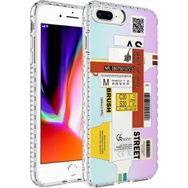 Ceponya Apple iPhone 8 Plus Airbag Kenarlı Renkli Desenli Elegans Silikon Kılıf