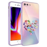 Ceponya Apple iPhone 8 Plus Kamera Korumalı Desenli Sert Silikon Epoksi Kapak Kılıf