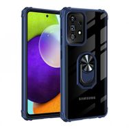 Ceponya Galaxy A32 4g Şeffaf Kenarları Renkli Manyetik Yüzüklü Zırh Silikon Kılıf