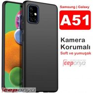 Ceponya Galaxy A51 Kamera Korumalı Kaliteli Mat Soft Esnek Silikon Kılıf
