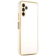 Ceponya Galaxy M23 Kamera Korumalı Altın Kenar Tasarım Silikon Kılıf