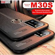 Ceponya Galaxy M30s Deri Desenli Kamera Korumalı Silikon Kılıf