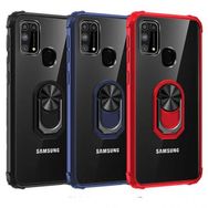 Ceponya Galaxy M31 Kenarları Renkli Antişok Şeffaf Yüzüklü Kılıf