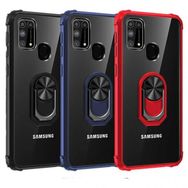 Ceponya Galaxy M31 Kenarları Renkli Antişok Şeffaf Yüzüklü Kılıf