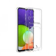 Ceponya Galaxy M32 Kartlıklı Şeffaf Setra Clear Silikon Kapak Kılıf
