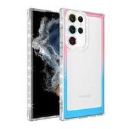 Ceponya Galaxy S22 Ultra Simli ve Renk Geçiş Tasarımlı Lens Korumalı Park Kapak Kılıf