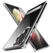 Ceponya Galaxy S22 Ultra Standlı Şeffaf Silikon L-Stand Kapak Kılıf