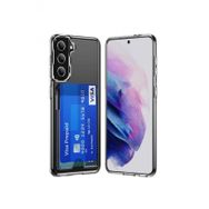 Ceponya Galaxy S23 Plus Kartlıklı Tasarım Lüx Sert Şeffaf Silikon Kılıf