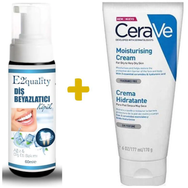 Cerave Moisturizing Cream 50 ml Kuru Ciltler İçin Nemlendirici Krem+E2quality Diş Beyazlatıcı Köpük