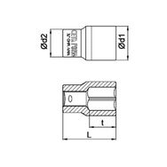 Ceta Form C02-H090 1-4 inç 6 Köşe 9 mm Lokma Anahtar