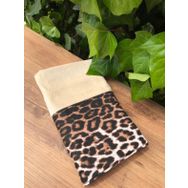 Çeyiz Bahçesi Leopar 50x90 cm Cappuccino Kadife El Havlusu