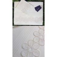 Çeyiz Bahçesi Nervürlü Kreme Flowers Çeyizlik Çift Kişilik Nevresim Takımı
