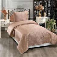 Çeyiz Diyarı CD442626 Cappucino Velica Tek Kişilik Kadife Yatak Örtüsü