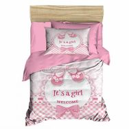 Çeyiz Diyarı Dijital Baskılı Girl Pembe 3d Bebek Nevresim Takımı
