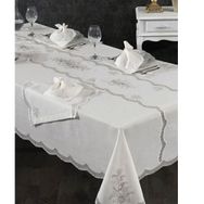 Çeyiz Diyarı Nazlı Fransız Dantelli 25 Parça Krem Yemek Takımı