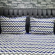 Çeyiz Diyarı Zigzag Lacivert Çift Kişilik Nevresim Takım